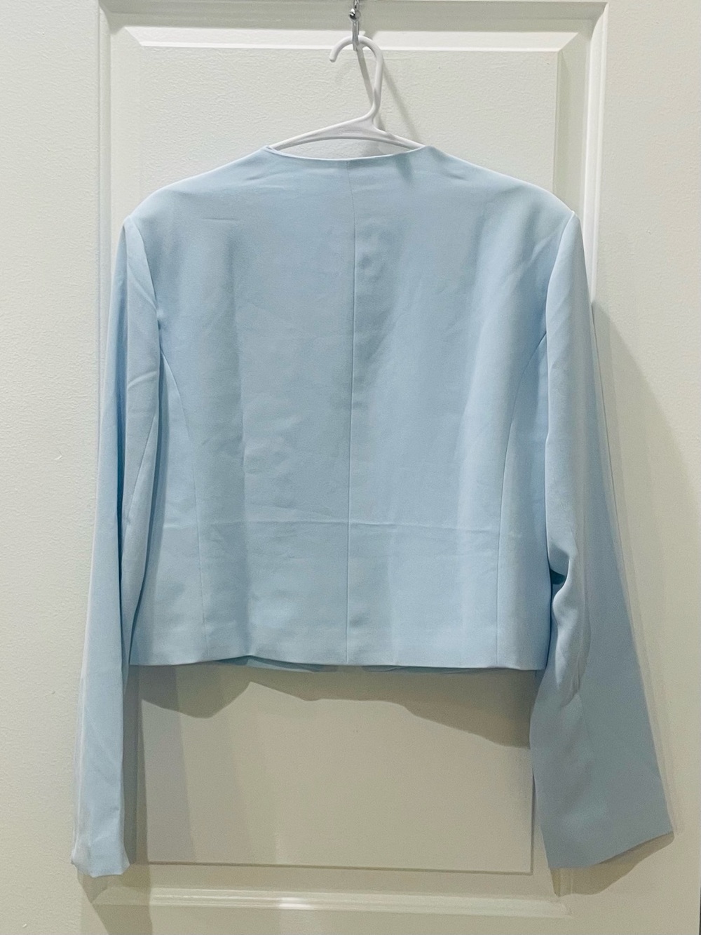 NEW…Steve Madden Light Blue Cropped Open-Front Women's Jacket - Picture 5 of 6